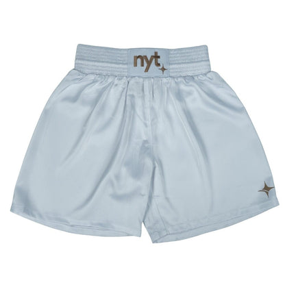 NYT Satin Boxing Shorts White/Sand Boxing Shorts NYT White/Sand Small 