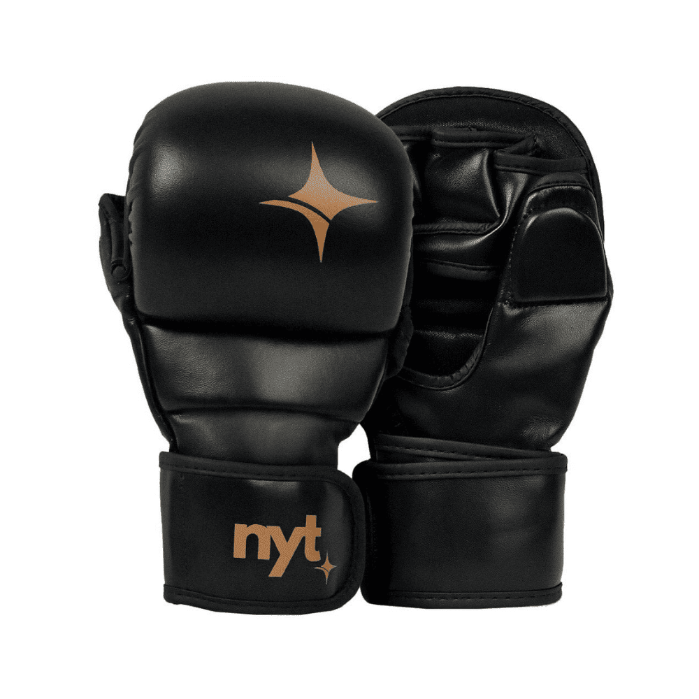 NYTmare Series 7oz Kids MMA Sparring Gloves Hybrid Gloves NYT Black/Sand S/M 
